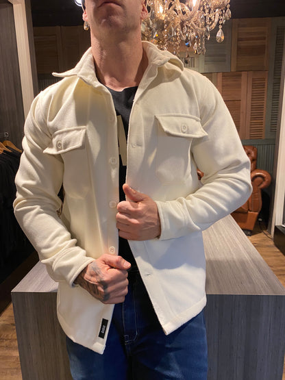 Casaco Lã Batida Off White