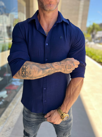 Camisa Autentic Blue com Elastano