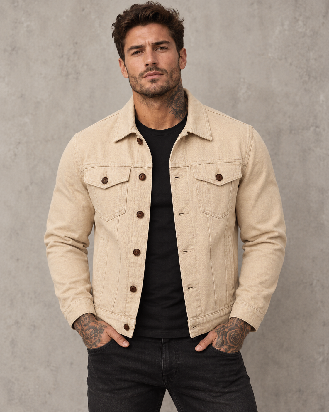 Jaqueta Jeans Bege
