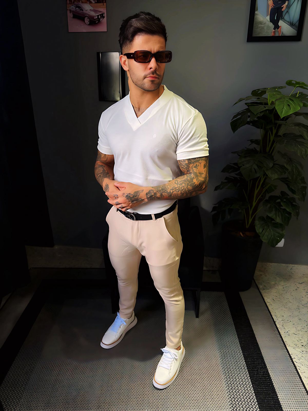 Camiseta Gola V White