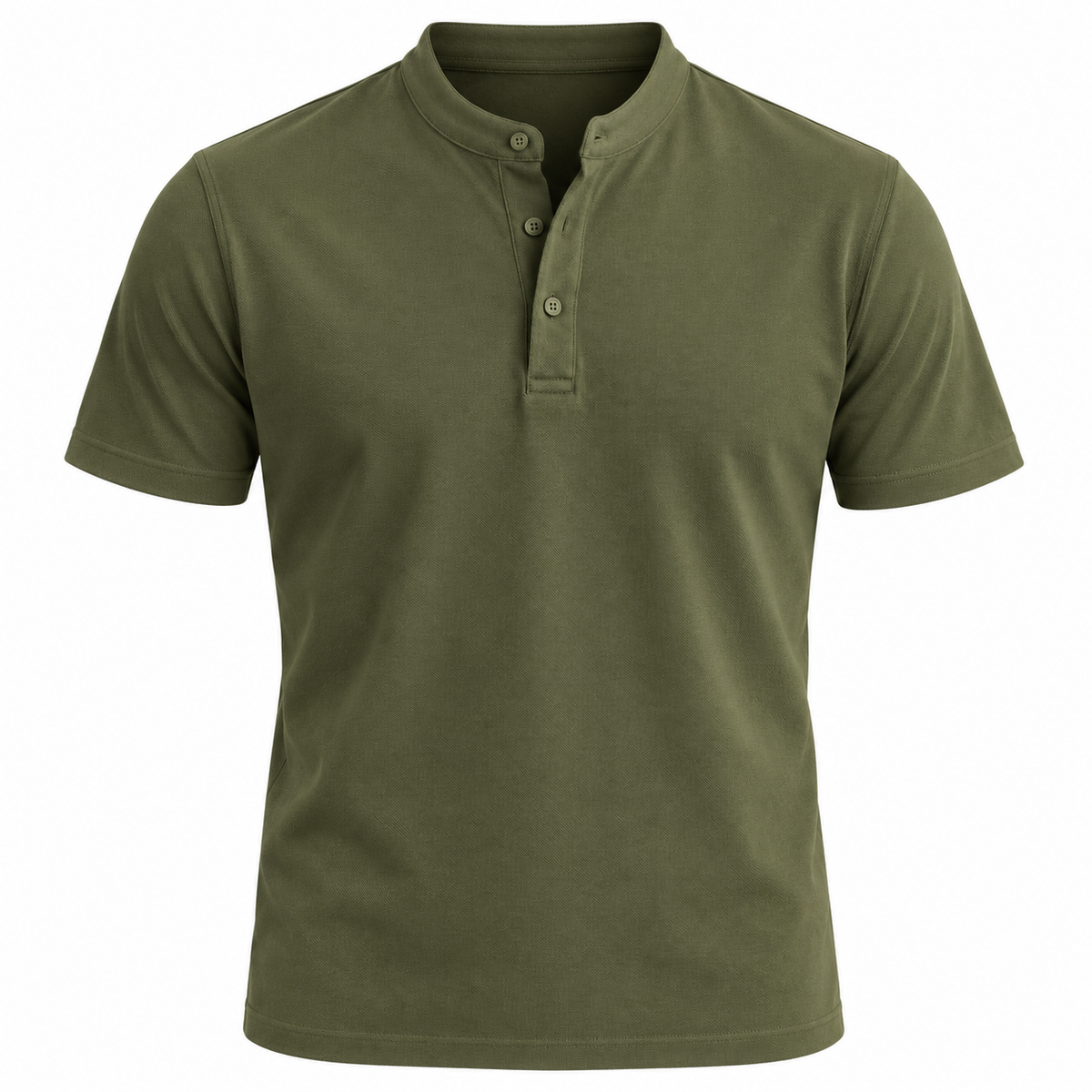 Camiseta Gola Henley Verde