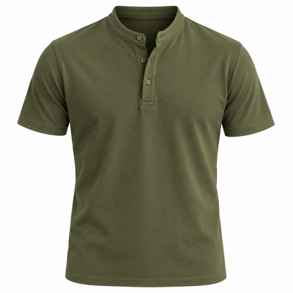 Camiseta Gola Henley Verde