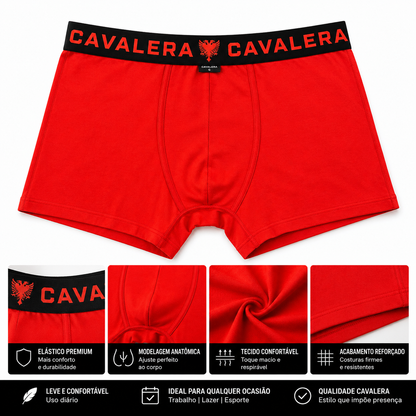 Cueca Cavalera Boxer Vermelha Logo