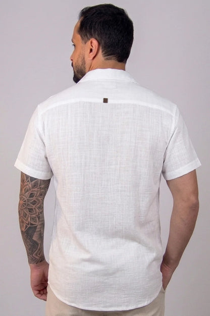 CAMISA MANGA CURTA RÚSTICA - OFF WHITE