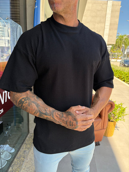 Camiseta Over Texturizada Black