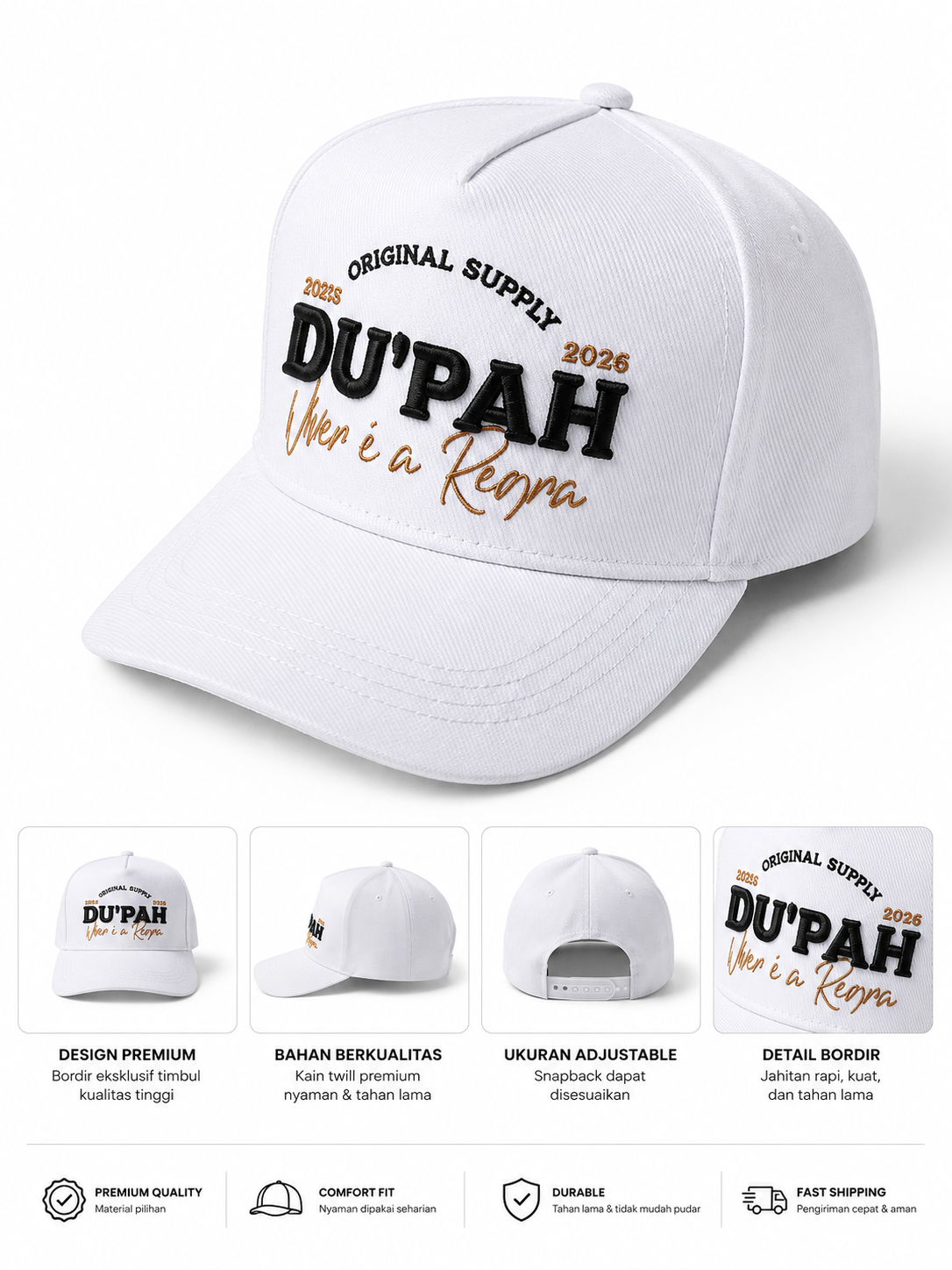 Boné Dupah Aba curva White Snapback