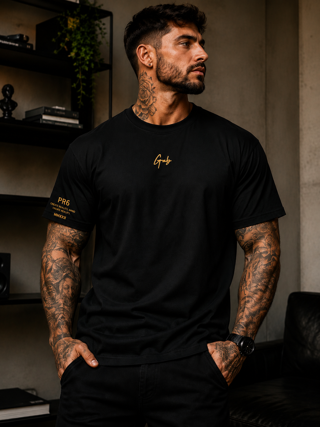 Camiseta Oversized GAB Black Gold