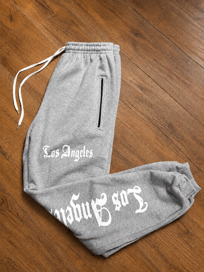 Calça Moletom Jogger LA Grey Ziper