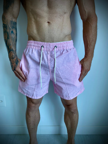 Short Mauricinho Linho Rosa