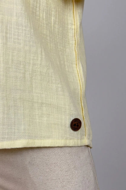 CAMISA MANGA CURTA RÚSTICA - AMARELO