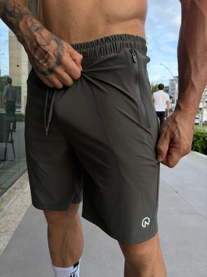 Shorts Ziper Verde
