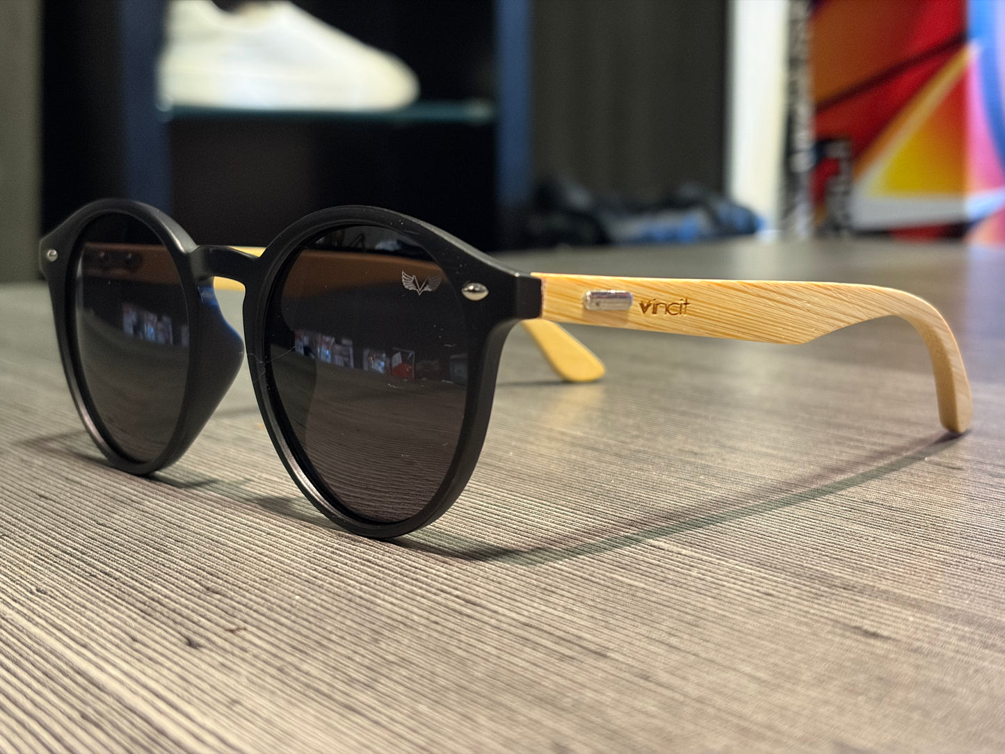 Óculos de Sol Vincit haste em Bambu