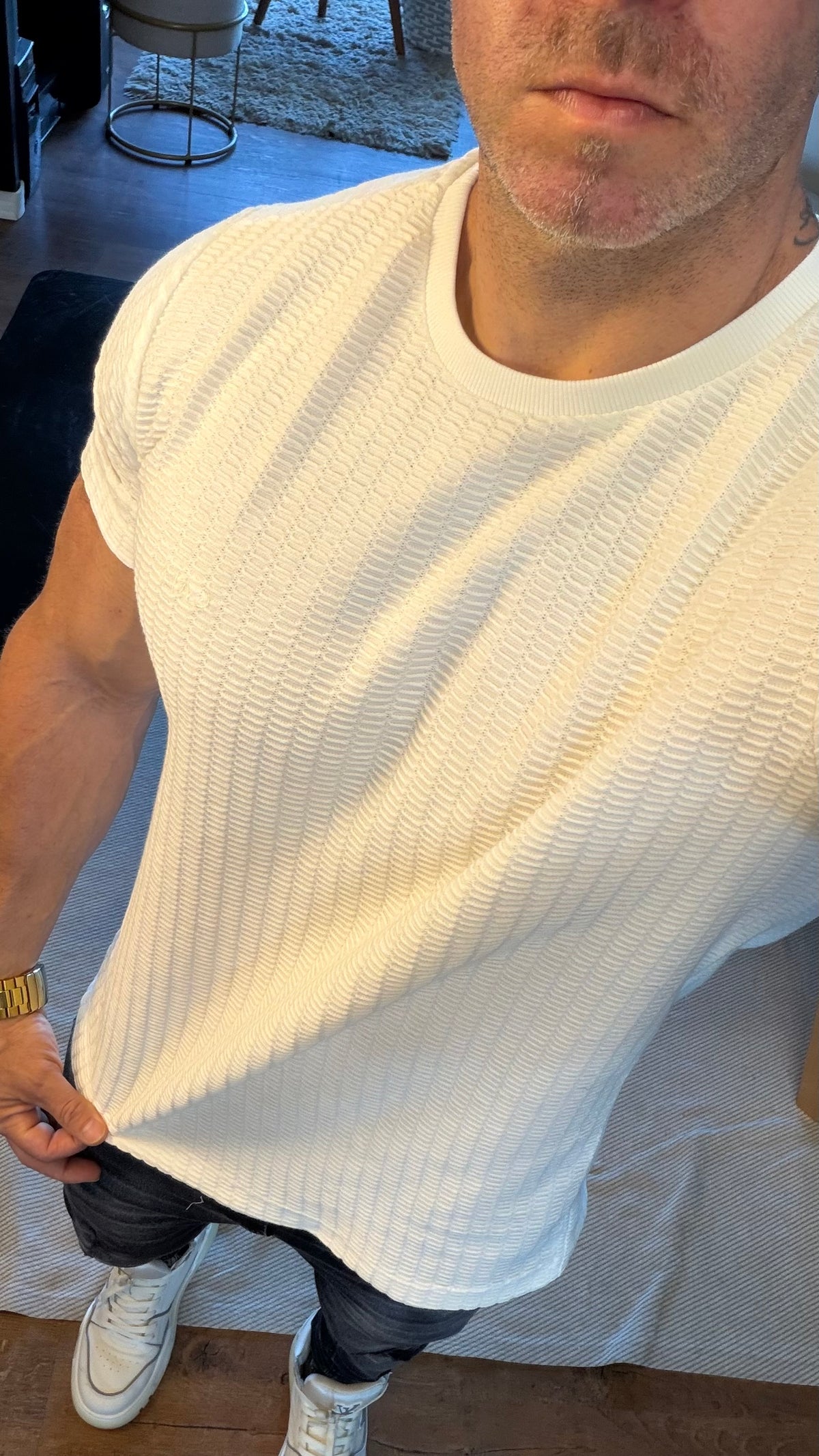 Camiseta Cali Minimalist Texture Premium Blanca
