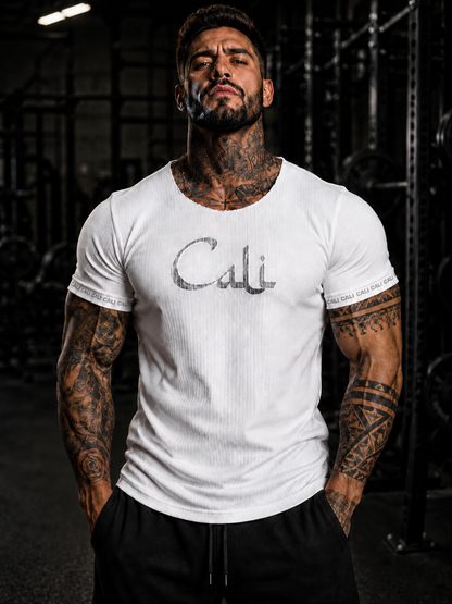 Camiseta Cali Canelada White Silver