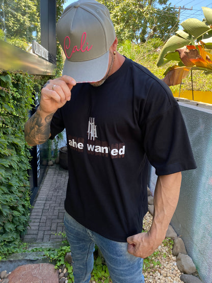 Camiseta Oversized Mahe Black White