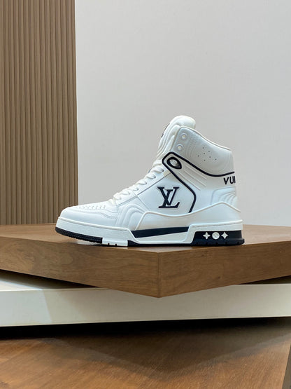 Tênis LV Luxuy importado Cano Alto Branco