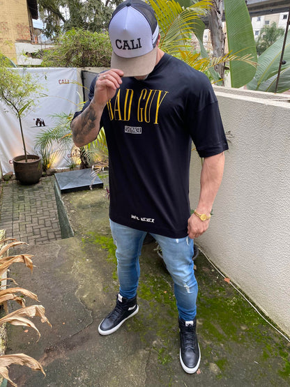 Camiseta Oversized Bad Guy Black Yellow