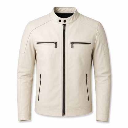 Jaqueta Rick em Couro Off-White