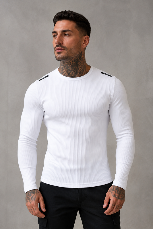 Camiseta Canelada Longa White