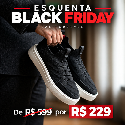 Tênis masculino casual Black White