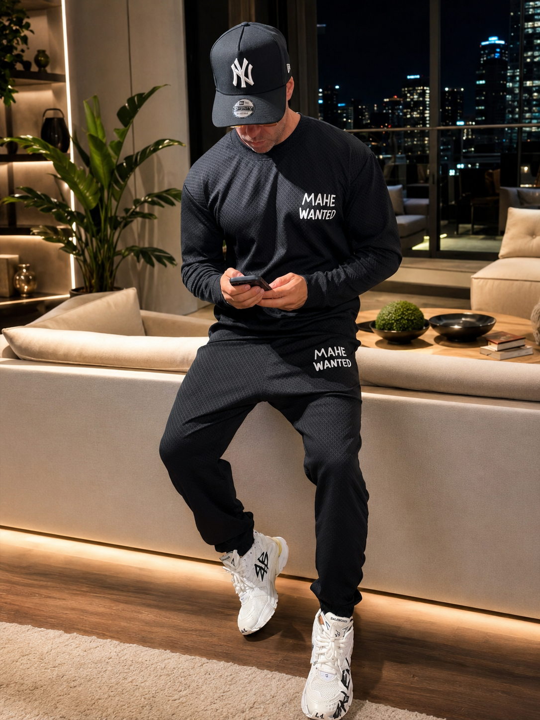 Conjunto Over Mahe Texturizado Black
