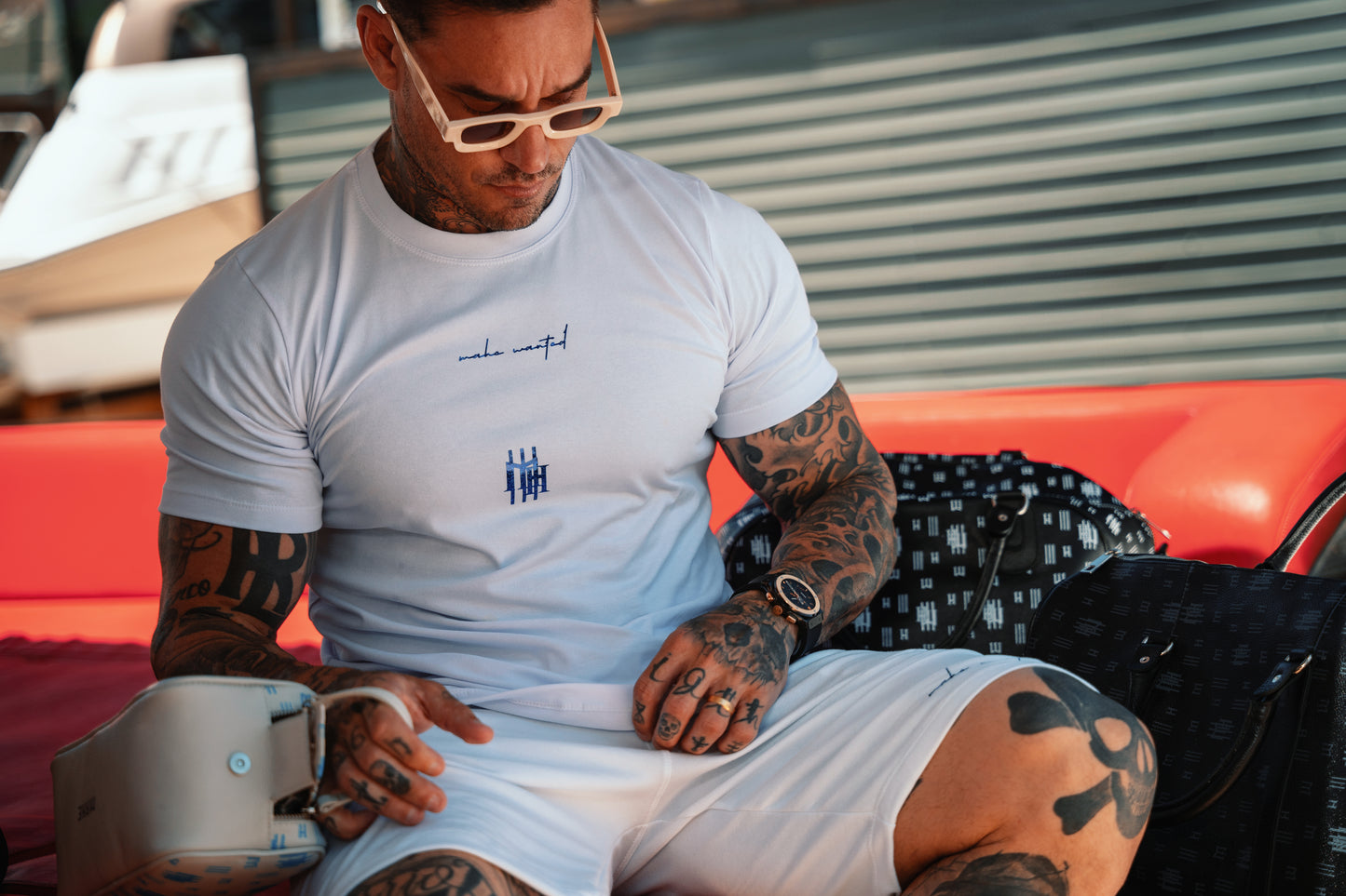 Camiseta Mahe White Blue Stars