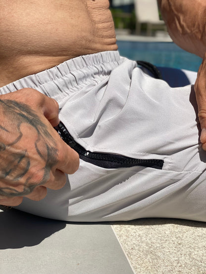 Shorts Praia- Secagem rápida Ziper