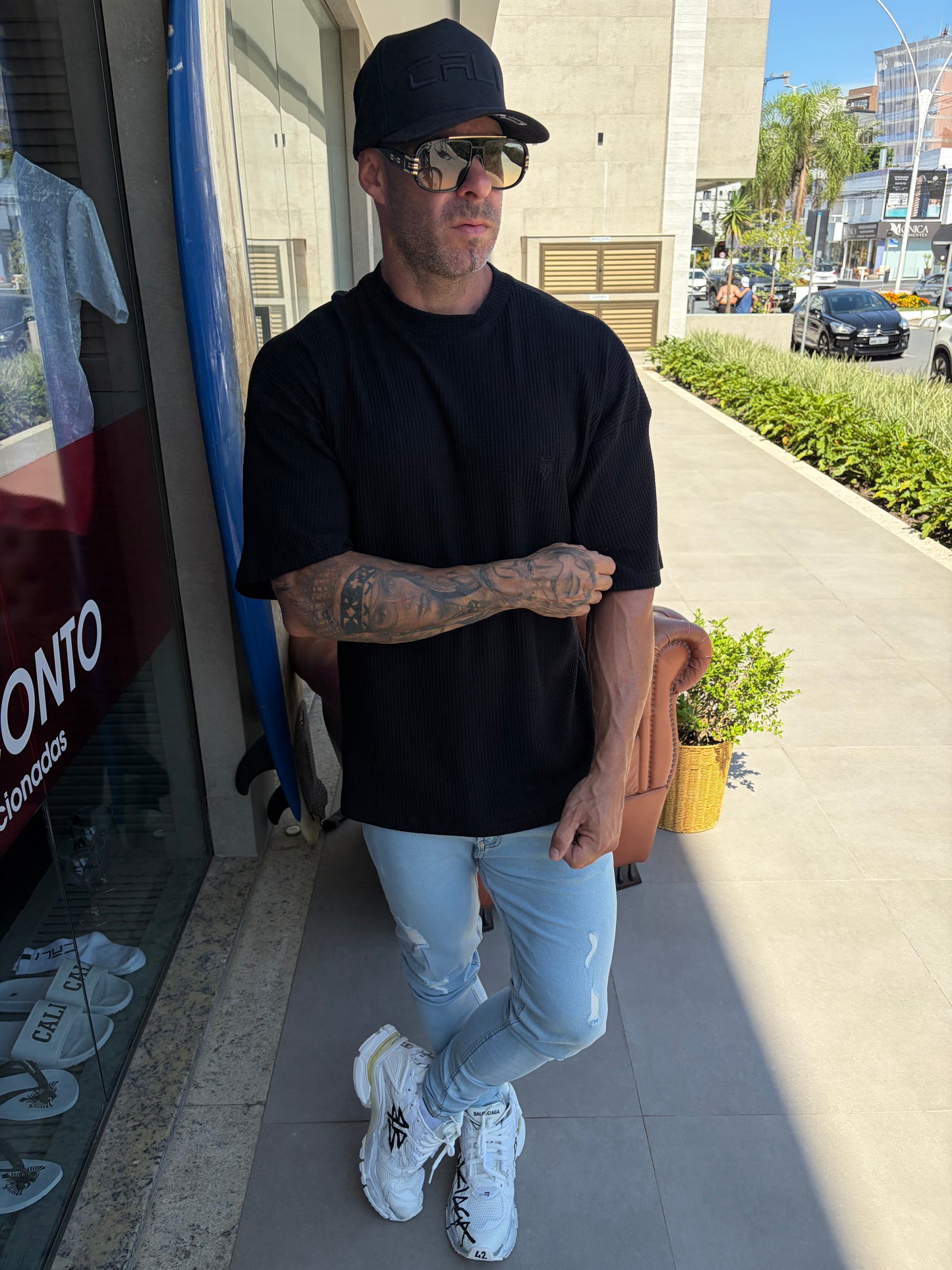 Camiseta Over Texturizada Black