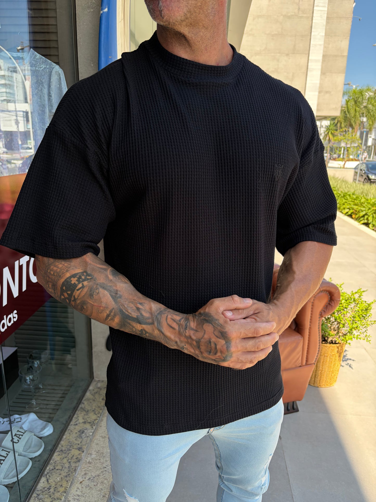 Camiseta Over Texturizada Black