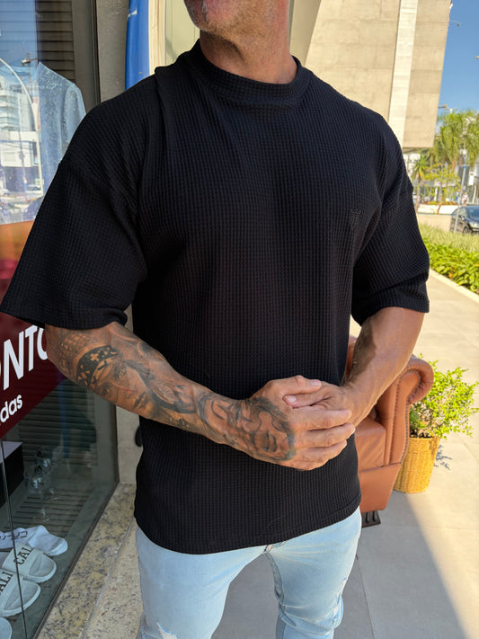 Camiseta Over Texturizada Black