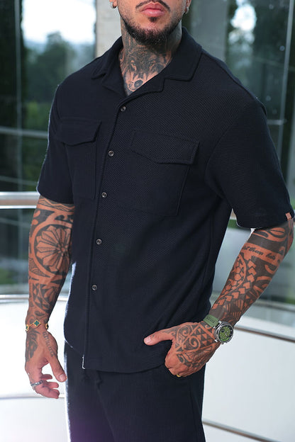 Camisa Resort Milos Bolsos Preto