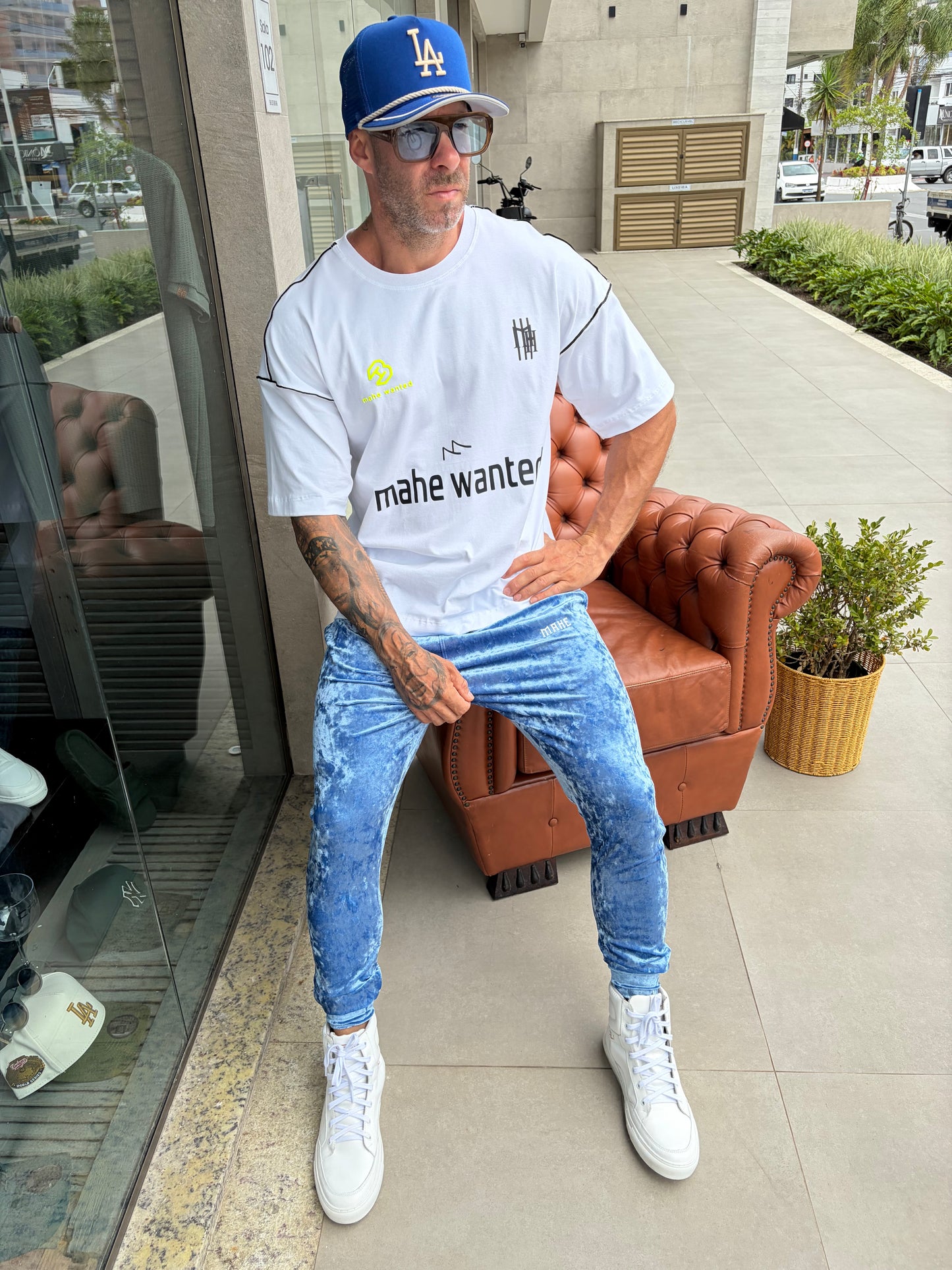 Calça Mahe Skinny Holografic Blue