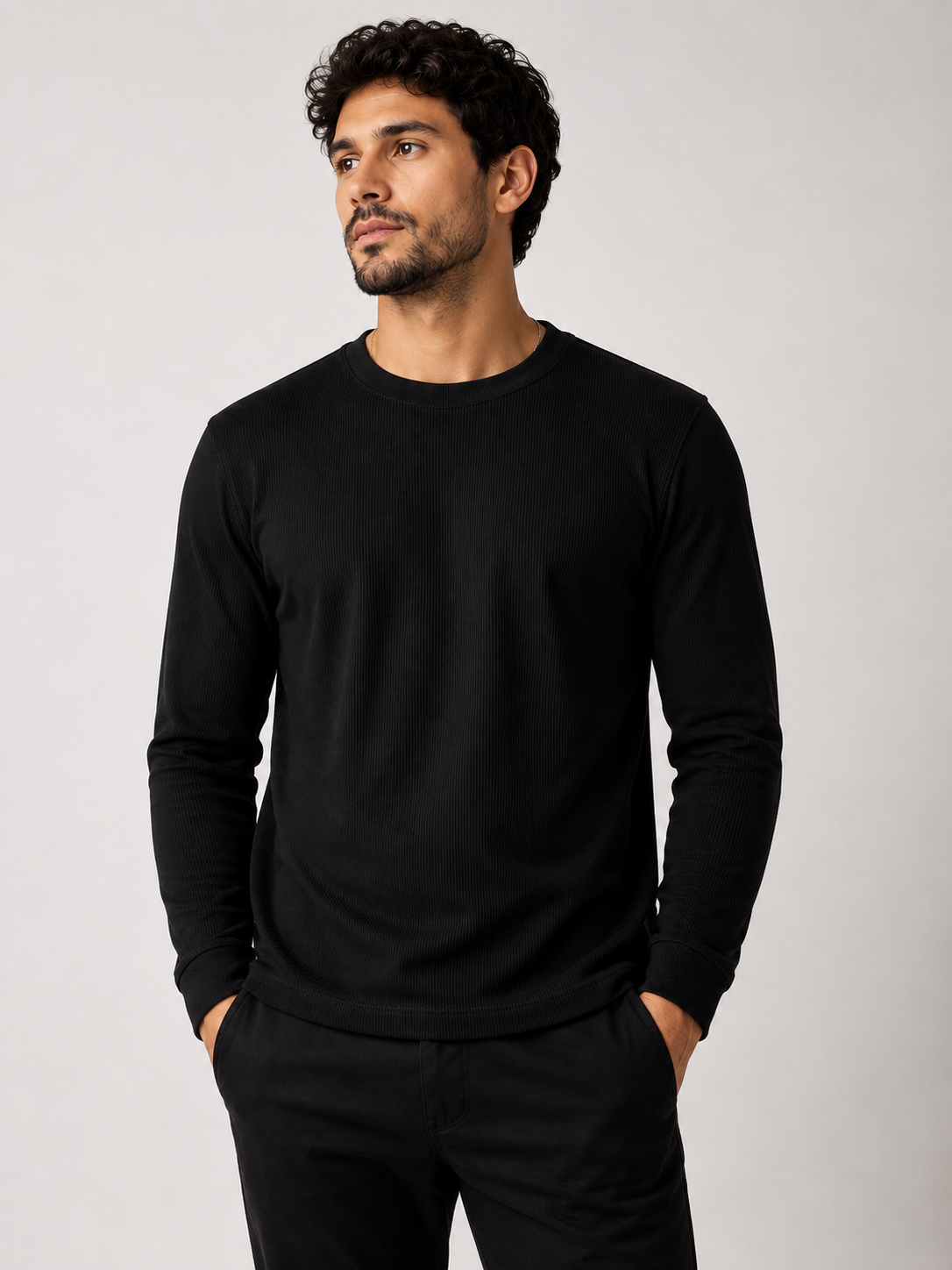 Sueter Canelado Black