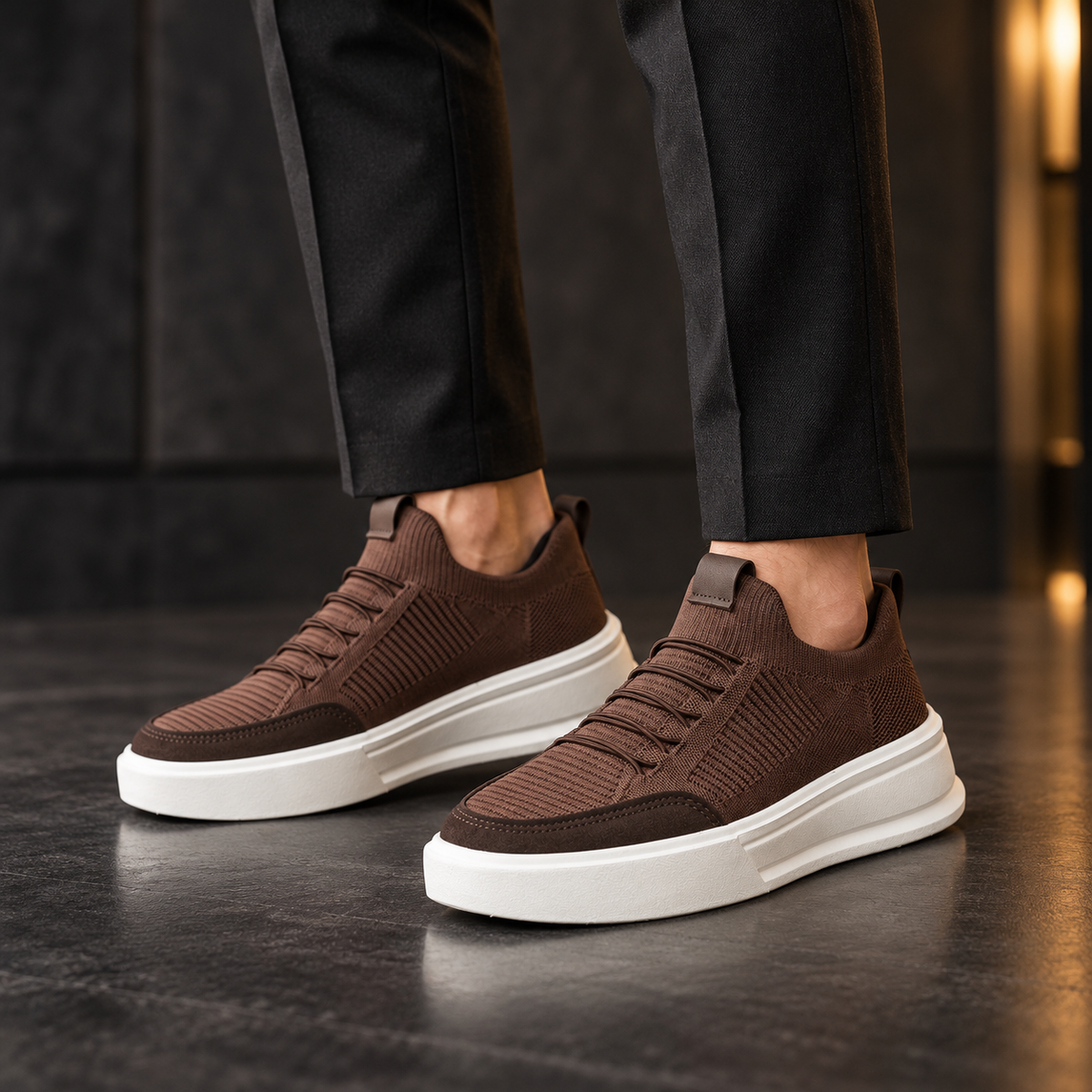 Tênis masculino casual Marrom escuro