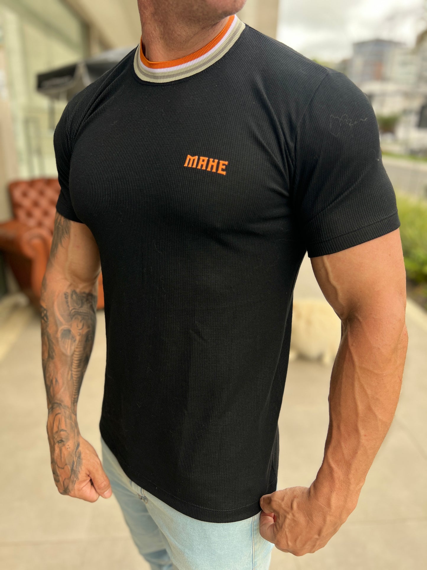 Camiseta Mahe Black Orange