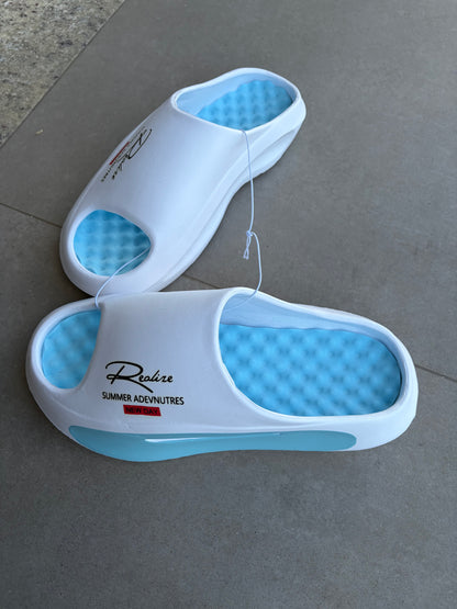 Chinelo Nuvem White Blue Super Leve