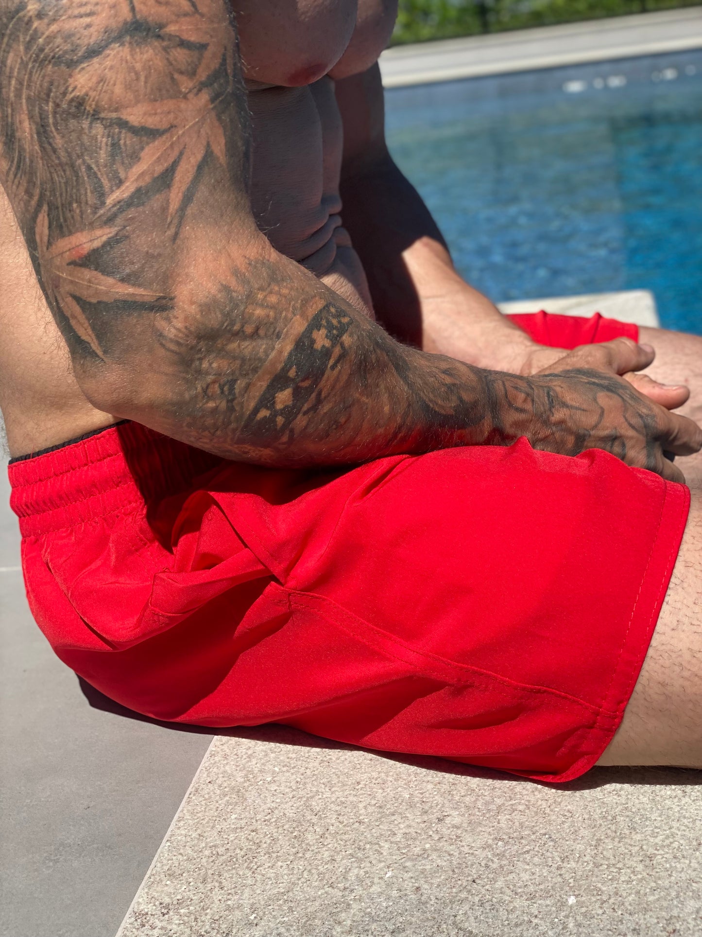 Shorts Praia- Secagem rápida Red