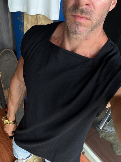 Regata Gola Quadrada Tricot Black