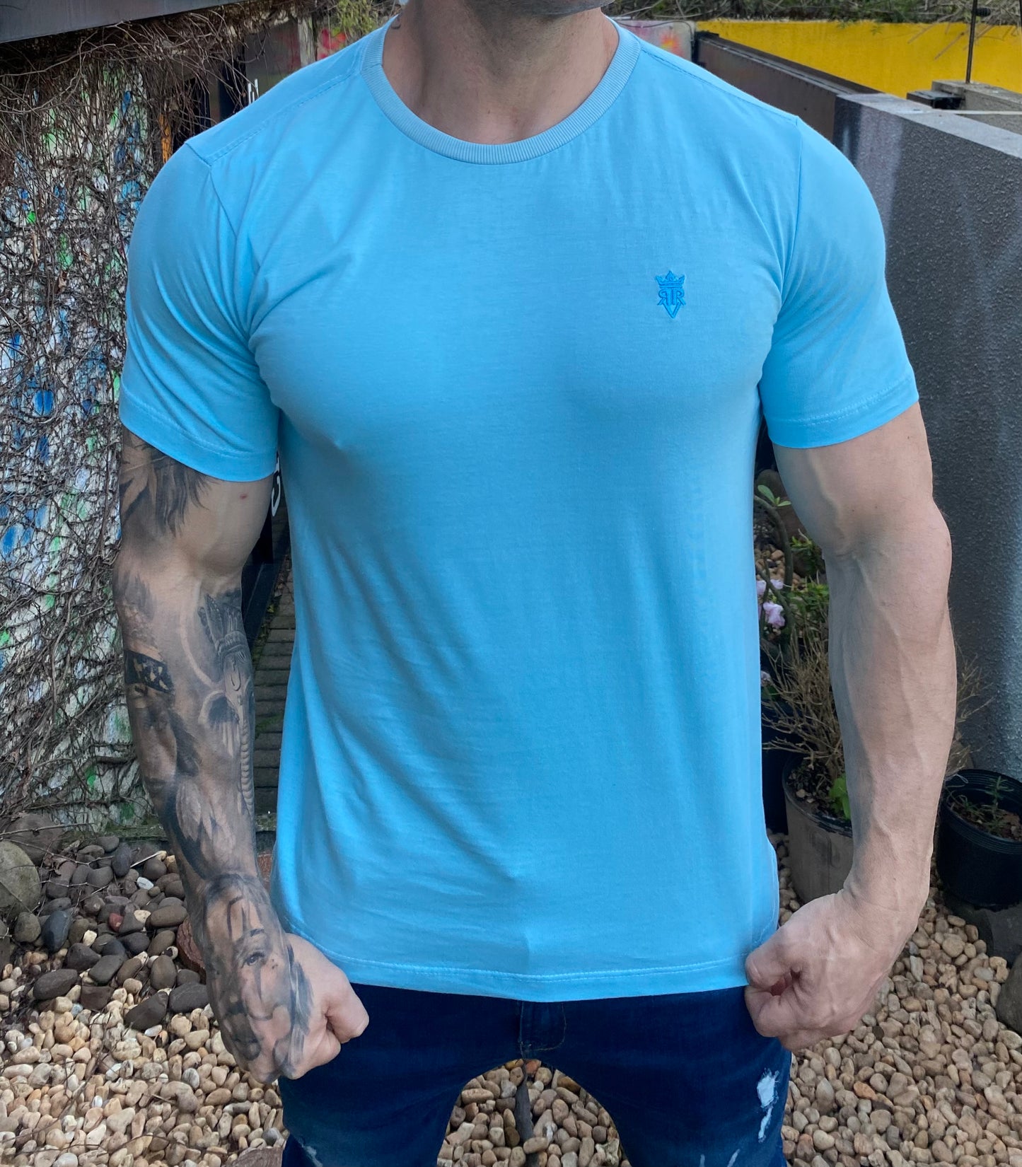 Camiseta Algodão Celeste