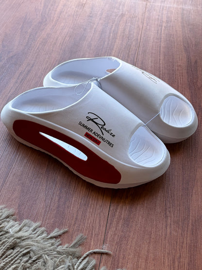 Chinelo Nuvem White Red Super Leve