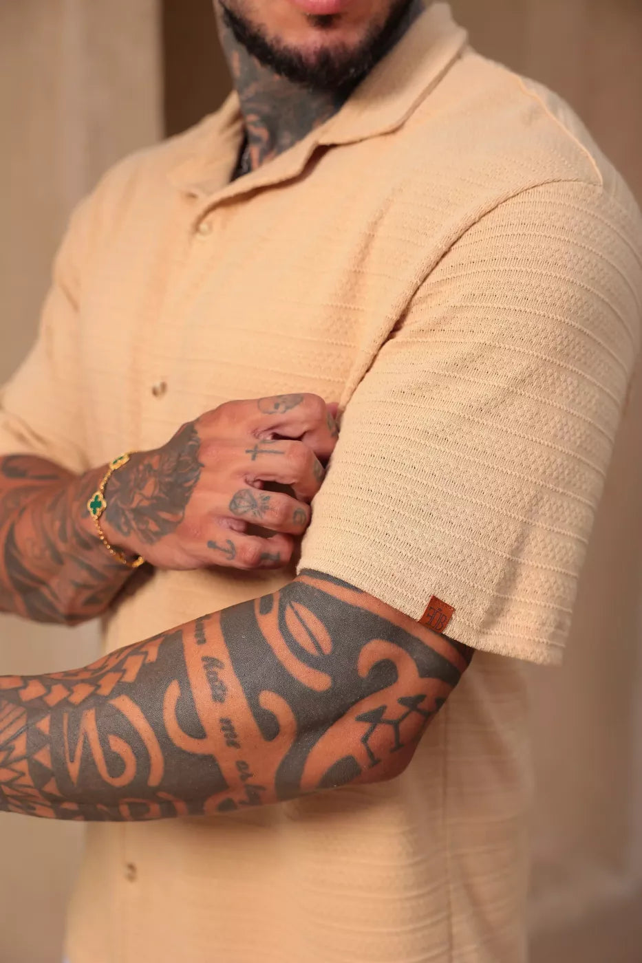 Camisa Resort Mikonos Linho Bege