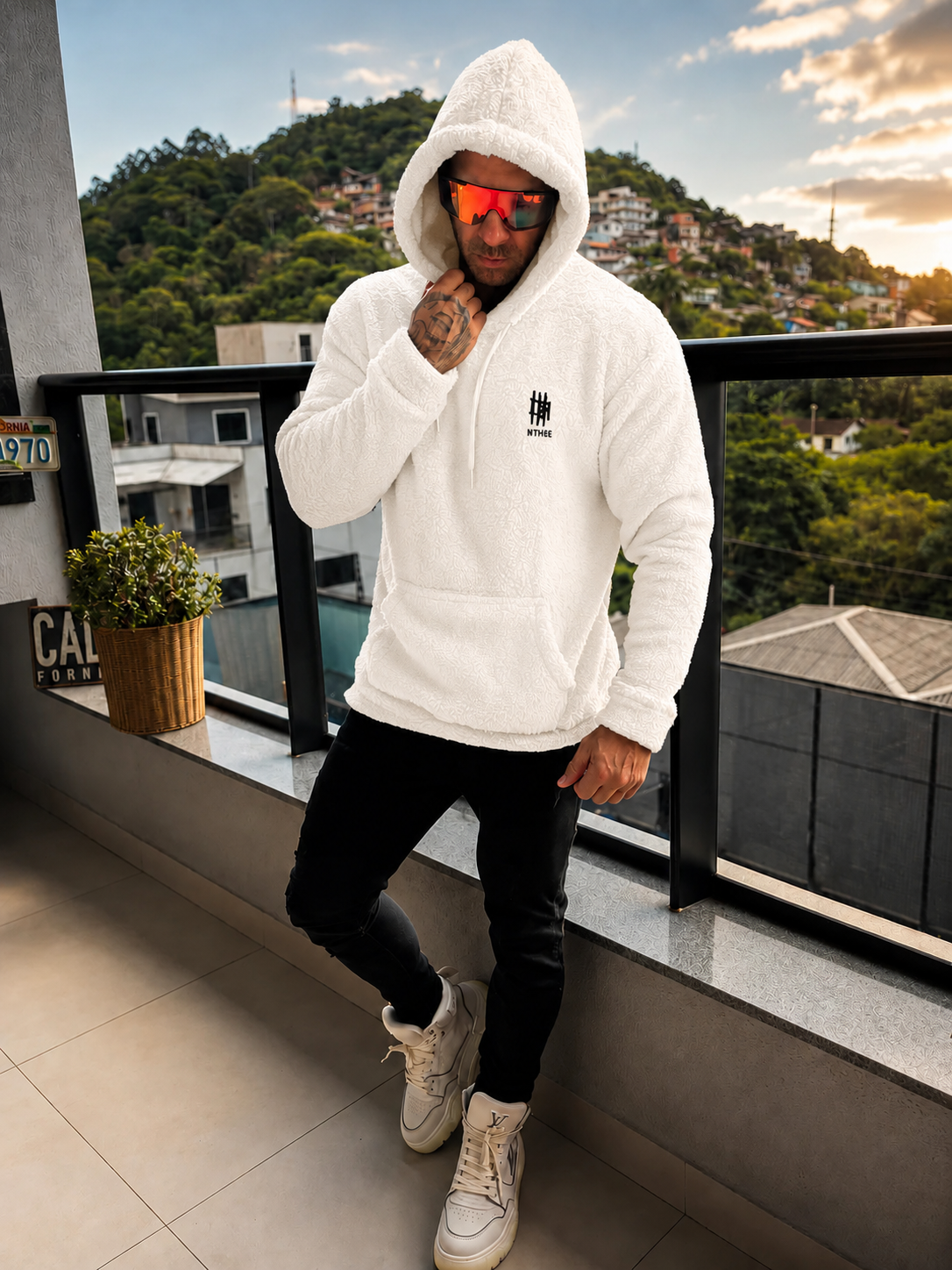 Moletom Canguru Mahe Sherpa White