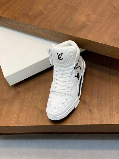 Tênis LV Luxuy importado Cano Alto Branco