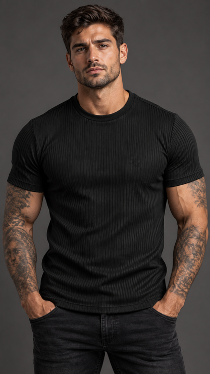 Camiseta Canelada Cali Black Minimalist