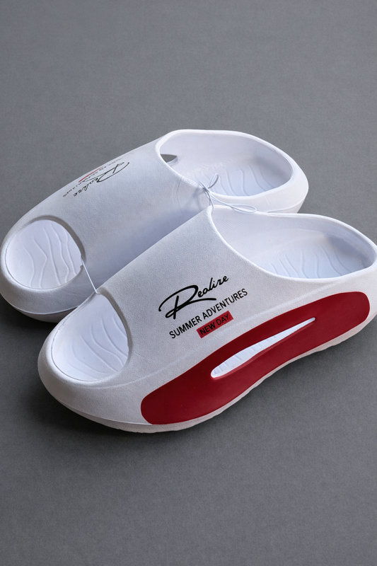 Chinelo Nuvem White Red Super Leve