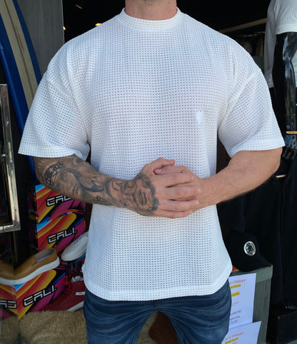 Camiseta Over Off White Tricot