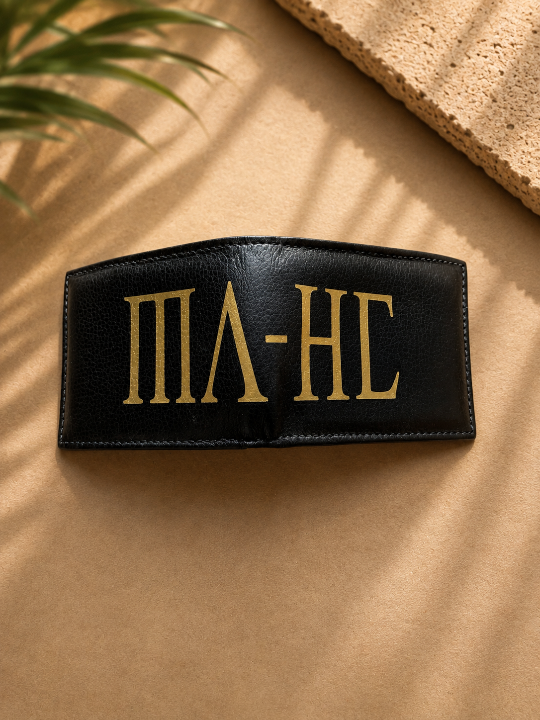 Carteira Mahe Black Gold em couro