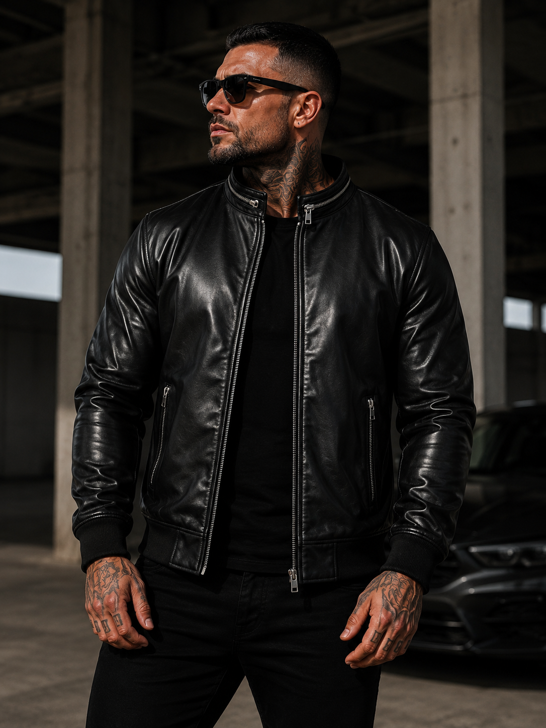 Jaqueta Rick em Couro Black Ziper Premium