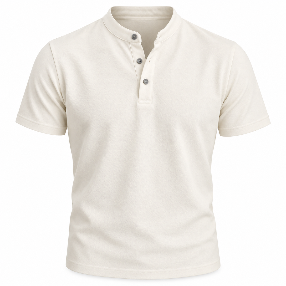 Camiseta Gola Henley Branca