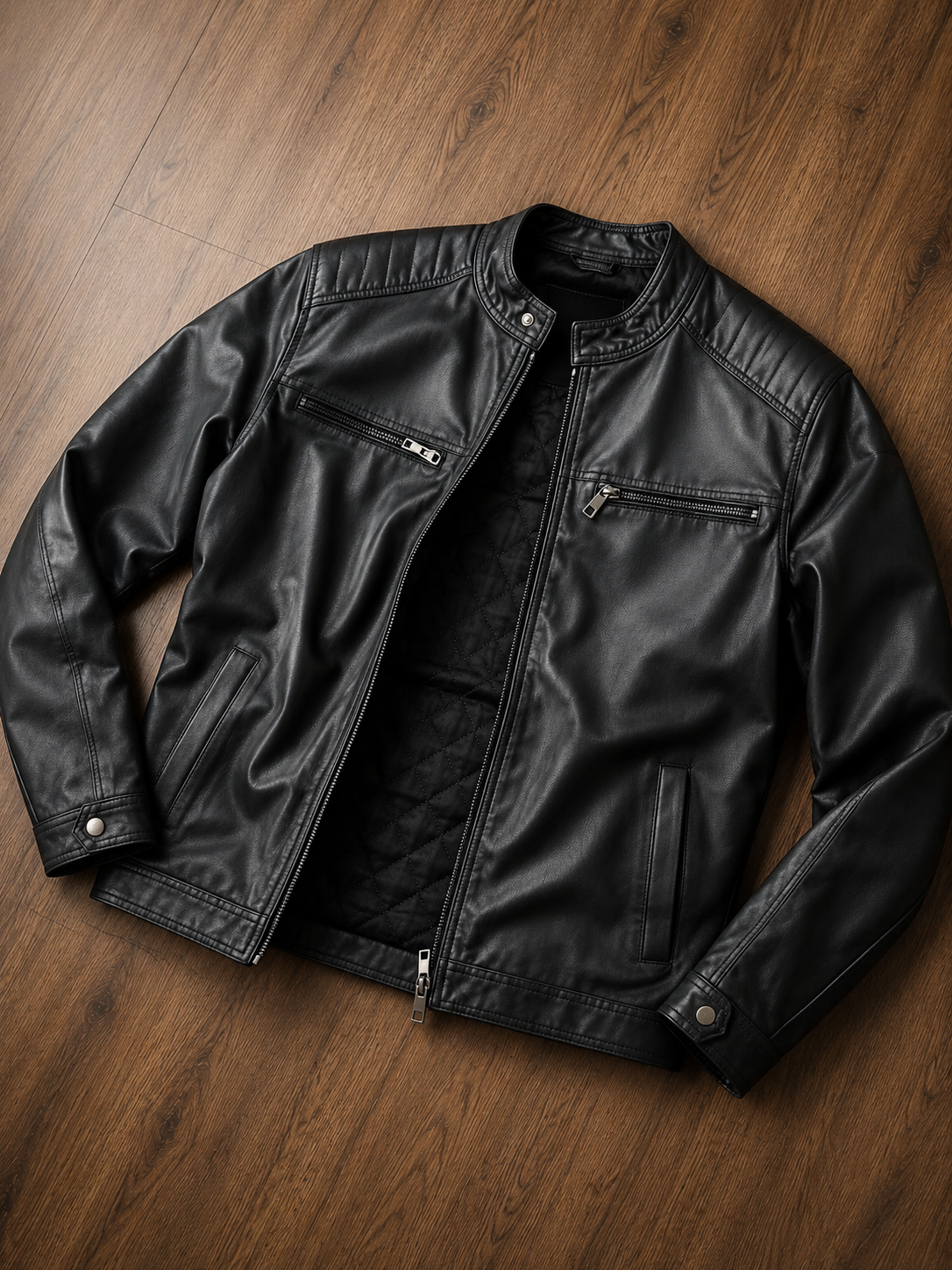 Jaqueta Rick em Couro Black Premium